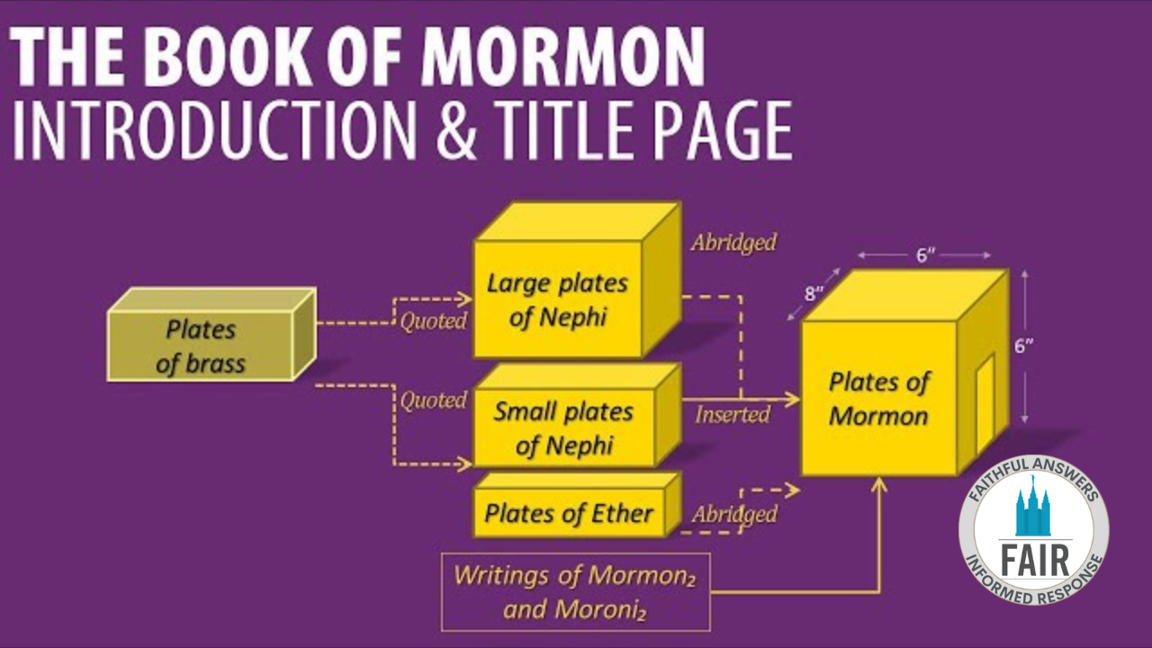 Come, Follow Me with FAIR - Introductory Pages of the Book of Mormon ...